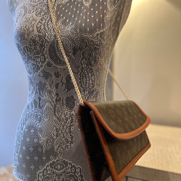 Authentic Louis Vuitton Monogram Pochette Dame GM Brown Canvas Clutch - Picture 7 of 13